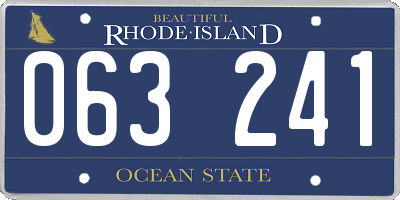 RI license plate 063241