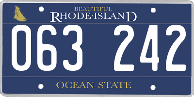 RI license plate 063242