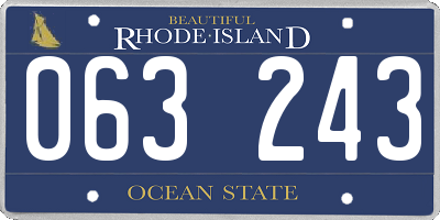 RI license plate 063243