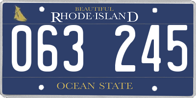 RI license plate 063245