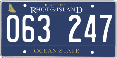 RI license plate 063247