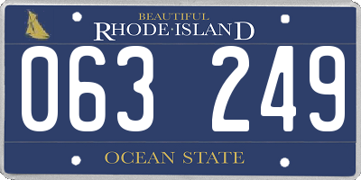 RI license plate 063249