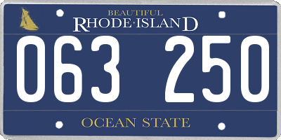 RI license plate 063250