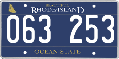 RI license plate 063253