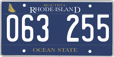 RI license plate 063255