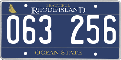RI license plate 063256