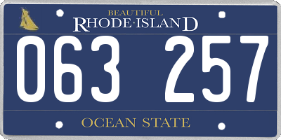 RI license plate 063257