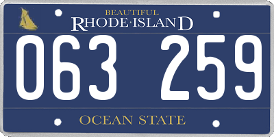 RI license plate 063259