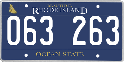 RI license plate 063263