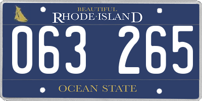RI license plate 063265