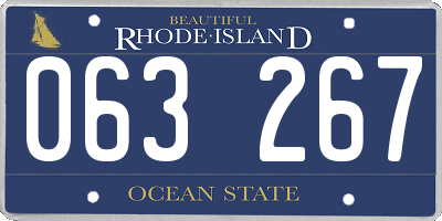 RI license plate 063267