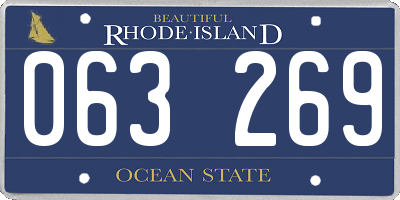 RI license plate 063269