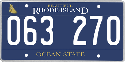 RI license plate 063270