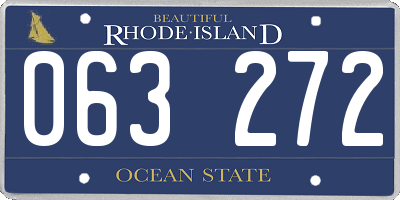 RI license plate 063272