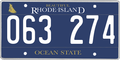 RI license plate 063274