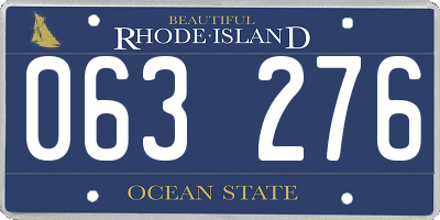 RI license plate 063276