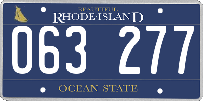 RI license plate 063277