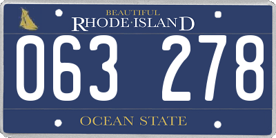RI license plate 063278