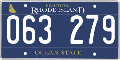 RI license plate 063279