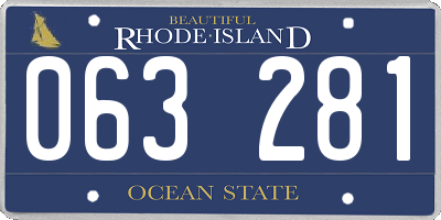 RI license plate 063281