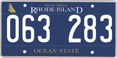 RI license plate 063283