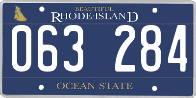 RI license plate 063284