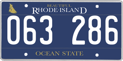 RI license plate 063286