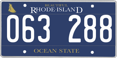 RI license plate 063288