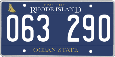 RI license plate 063290