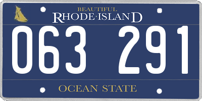 RI license plate 063291