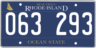 RI license plate 063293