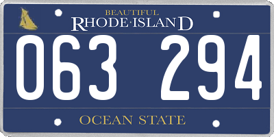 RI license plate 063294