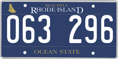 RI license plate 063296