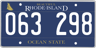 RI license plate 063298