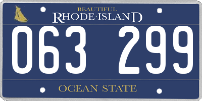 RI license plate 063299