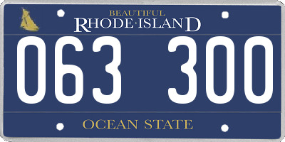 RI license plate 063300
