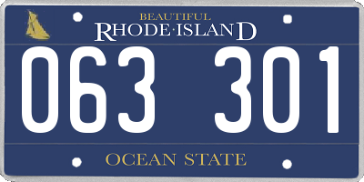 RI license plate 063301