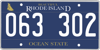 RI license plate 063302