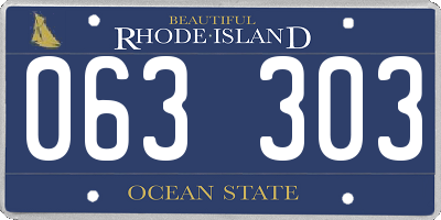 RI license plate 063303