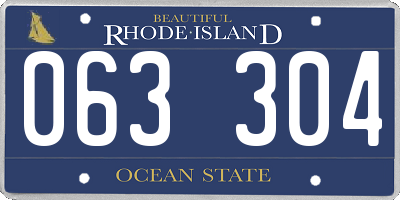 RI license plate 063304