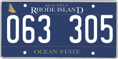 RI license plate 063305