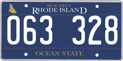 RI license plate 063328
