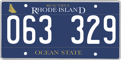 RI license plate 063329