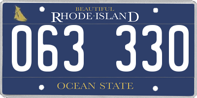 RI license plate 063330