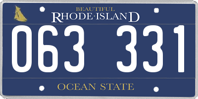 RI license plate 063331