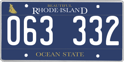RI license plate 063332