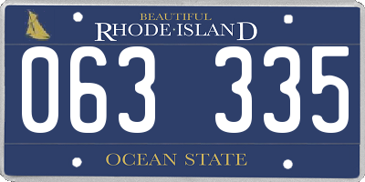 RI license plate 063335
