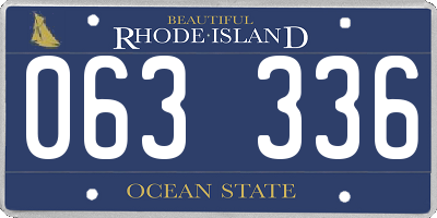 RI license plate 063336