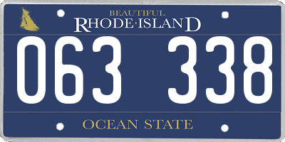 RI license plate 063338