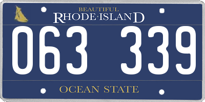 RI license plate 063339
